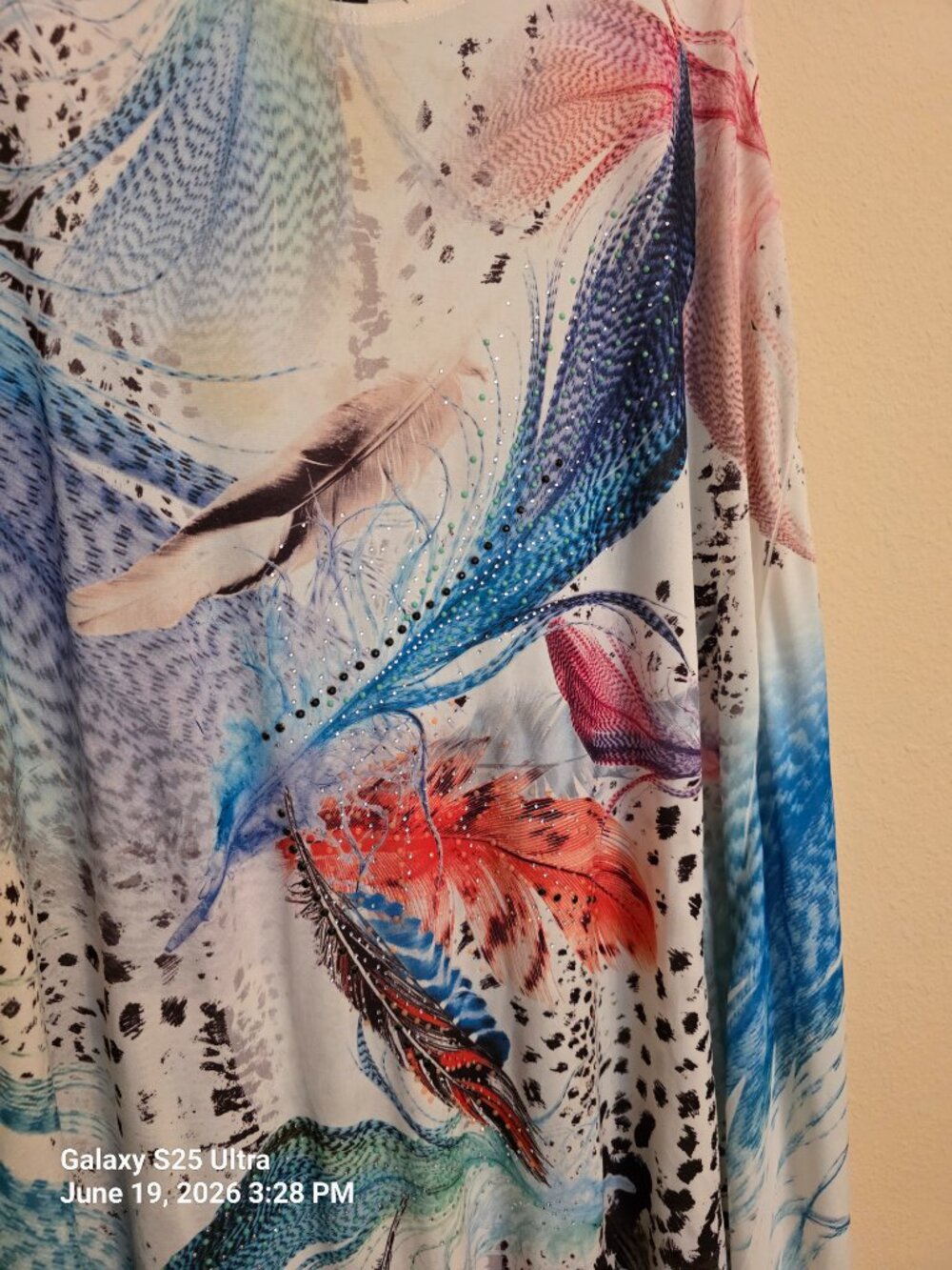 Jostar Tropical Print Slinky Tank Dress with Sparkle Accents Size L - Picture 2 of 4
